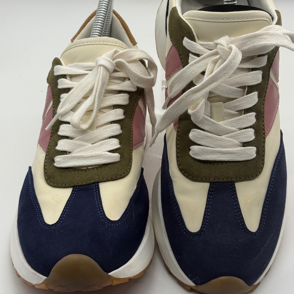 Steve Madden Sneakers Womens 11 Multi Colorblock Leather Suede Retro Platform - Picture 4 of 9